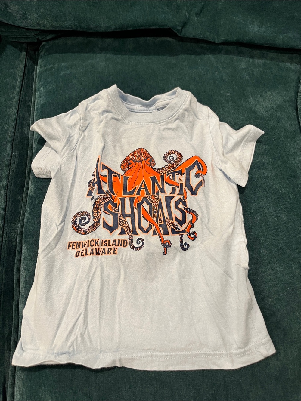 Atlantic Shack Kids Short-Sleeve Tee in White with Orange Octopus Graphic